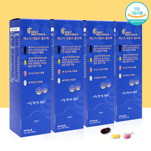 에스지 데일리 멀티팩 (30포/1개월) 올인원 종합비타민 오메가3 루테인 밀크씨슬